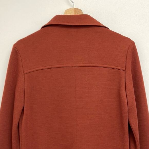 Vintage Wool Western Chore Jacket Patch Pockets Point Collar 70s Retro Rust - S - Picture 4 of 12